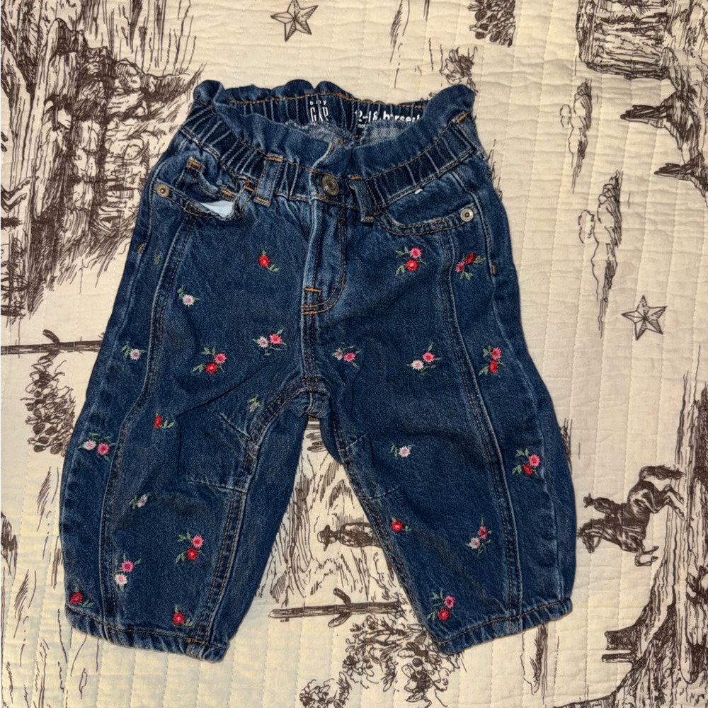 Baby Gap floral barrel jeans